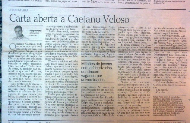 Carta aberta a Caetano Veloso
